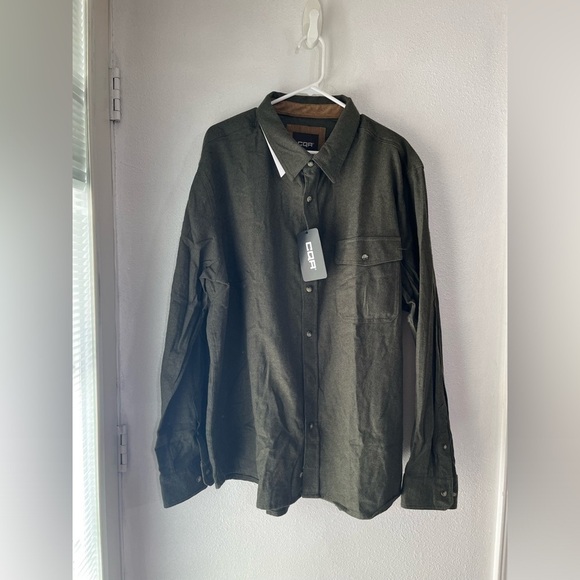 NWT CQR button down shirt 2X Hunter green long sleeve - Picture 4 of 9